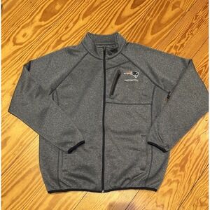 NFL New England Patriots Front Zip Blue Grey Athletic Sweatshirt Collar Men's XL